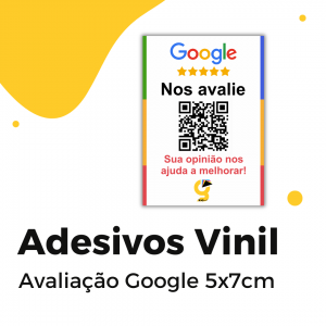 Adesivo Avaliação google Vinil 5x7cm  Fosco Com Recorte 