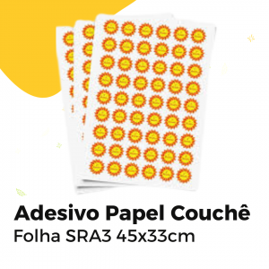 Adesivo Papel couche Papel Couche Cartelas colorido Brilho Corte personalizado 