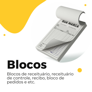 Bloco Personalizado 15x21cm Papel Sulfite 75g 15x21cm - Blocos com 100 folhas. Colorido  Corte reto 