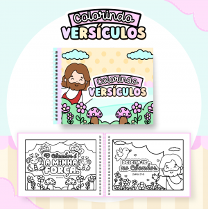 Livro de Colorir - Colorindo Versículos Miolo 180g    Capa dura 50 Desenhos para pintar.